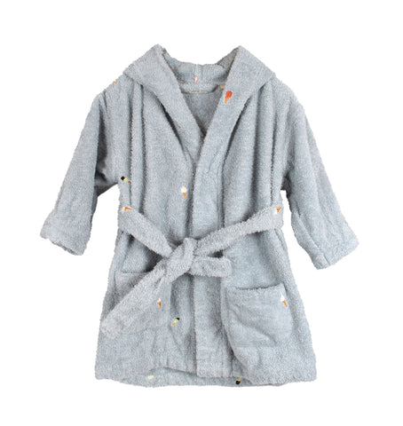 FILIBABBA - Cozy Geborduurde Badjas voor 1-2 Jaar - Parelblauw 🌿💦