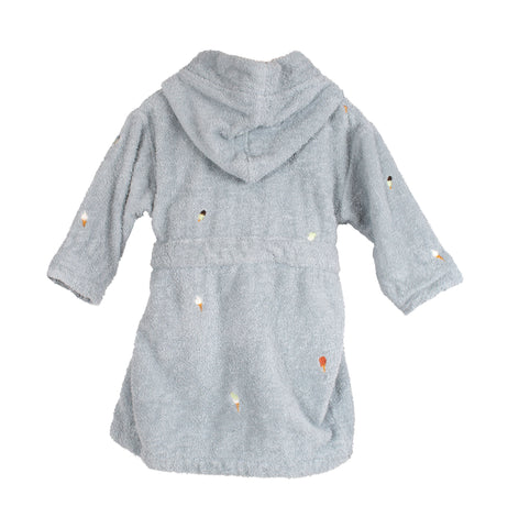 FILIBABBA - Cozy Geborduurde Badjas voor 1-2 Jaar - Parelblauw 🌿💦