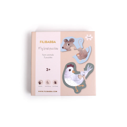 FILIBABBA - Mina Första Pussel - Rolig Djuräventyr för Barn 🧩✨