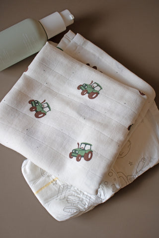 FILIBABBA - Muslin Tørklæde GOTS - Alsidig Baby Essentiel 🚜