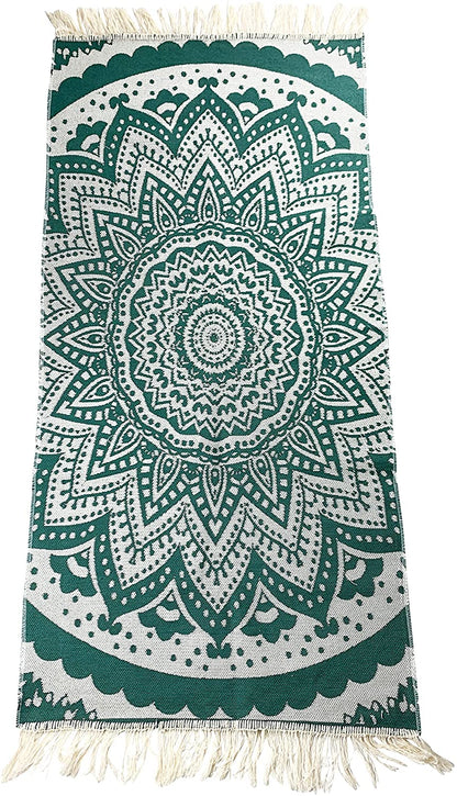 SOLTAKO Kelim Teppich Läufer mit Fransen und Muster Retro Boho Ethno chindi Muster marokkanisch Berber waschbar Vintage Modell Bohemia, 135 x 65 cm