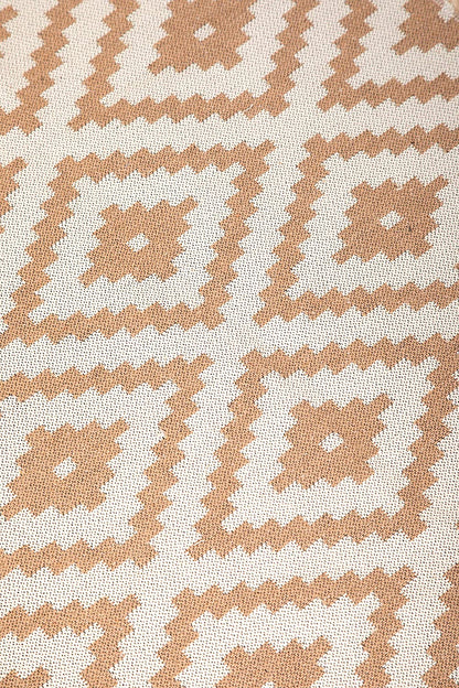 SOLTAKO Kleiner Kelim Teppich Läufer mit Fransen und Muster Retro Boho Ethno marokkanisch Berber waschbar Vintage Modell Casablanca, 135 x 65 cm