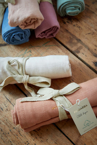 FILIBABBA - Muślinowy materiał ciepły niebieski - Organiczny komfort 🌿