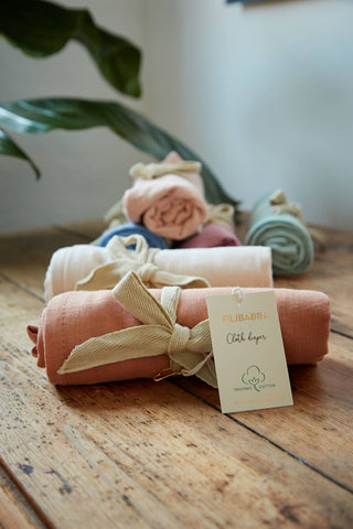 FILIBABBA - Panno in Muslin Organico Rosa Vintage - Comfort Eco-Sostenibile 🌿