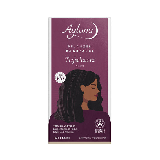 Ayluna - Tiefschwarz Organic Plant Hair Color - Żywy i naturalny wygląd! 🌿🖤