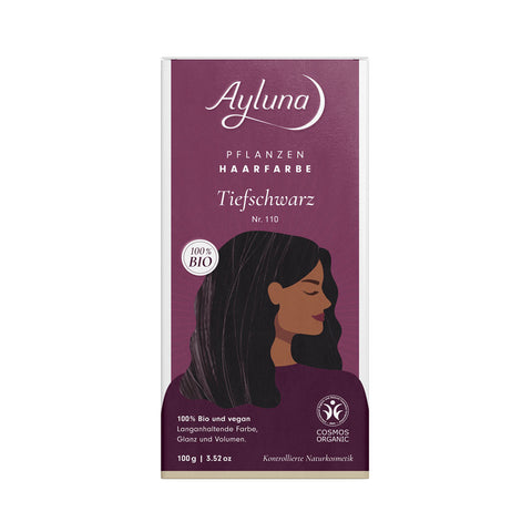 Ayluna - Tiefschwarz Organic Plant Hair Color - Vibrant & Natural Look! 🌿🖤