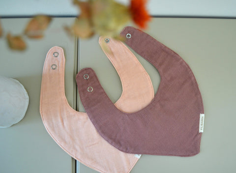 FILIBABBA - Bavaglino in mussola Rosa Polveroso - Essenziale per Neonati Biologico 🌿👶