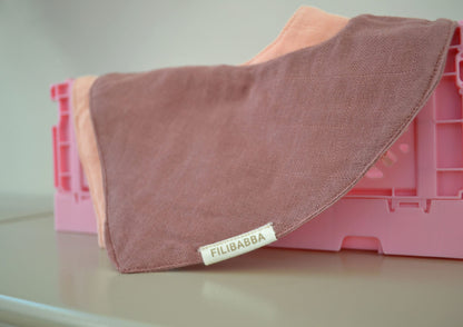 FILIBABBA - Bavaglino in mussola Rosa Polveroso - Essenziale per Neonati Biologico 🌿👶
