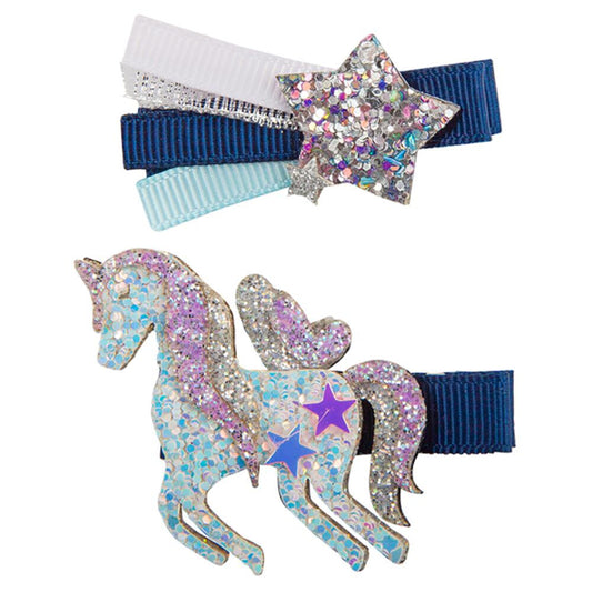 STOR FORFATTERE - Hårklips Marine Enhorn - ✨ Magisk Stil Tilbehør til Børn! 🦄🌟