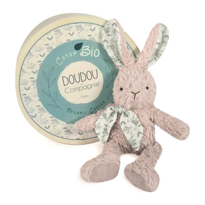 DOUDOU - Lièvre Gris Bio - 🐰 Compagnon Adorable pour les Petits ! 🎉💖