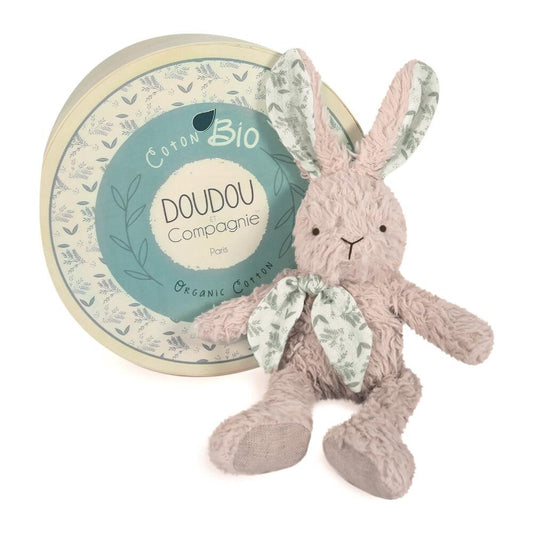 DOUDOU - Conejo Gris Orgánico - 🐰 ¡Compañero Adorable para los Más Pequeños! 🎉💖