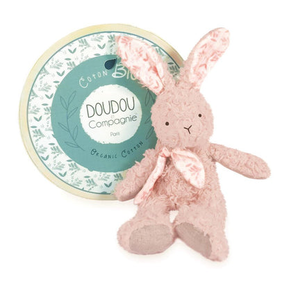 DOUDOU - Conejo Rosa Orgánico - 🌸 Adorable Conejito de 10" Suave - ¡Perfecto para Acurrucarse! 🐾💕