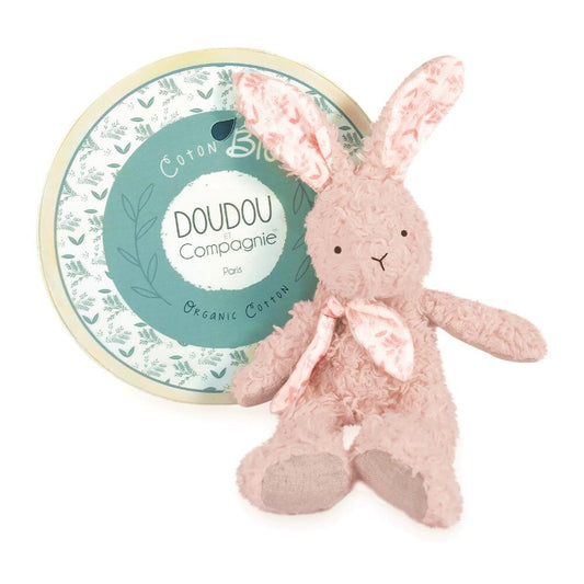 DOUDOU - Bio Rosa Hase - 🌸 Niedlicher 10" Kuschliger Hase - Perfekt zum Kuscheln! 🐾💕