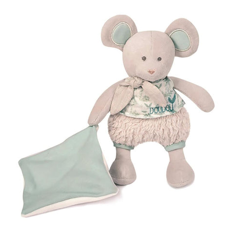 DOUDOU - Souris en Coton Bio - Rose Poussiéreux - Copain de Câlin pour Tous les Âges 🐭💖