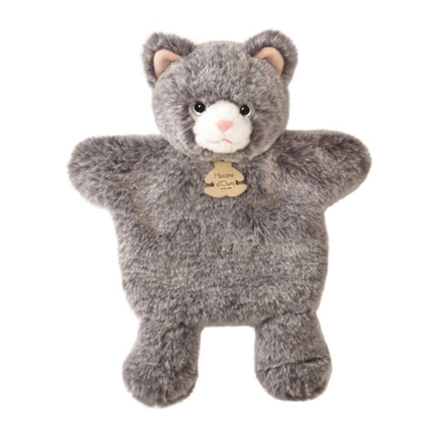 DOUDOU - Burattino a Mano Gatto Mousse Dolce, 25cm - 🐾 Perfettamente Morbido e Adorabile - Avventure da Gioco Incantevoli! ✨💖