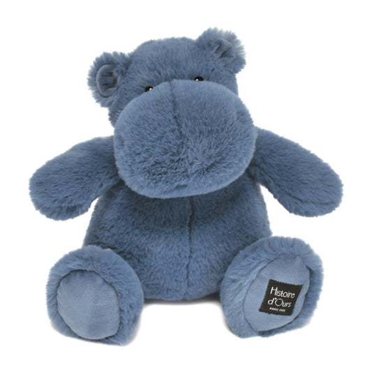 DOUDOU - Hipopótamo, Azul 25cm - Adorable Compañero Acurrucado para Niños 🦙💙