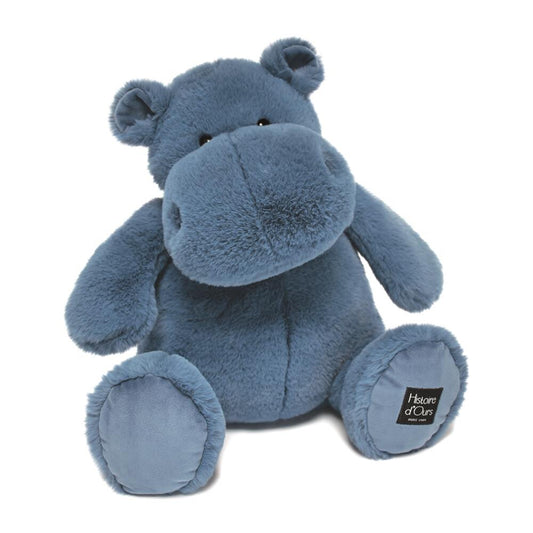 DOUDOU - Blue Hippo Plush 40cm - Snuggle Up to Fun! 🦛💙✨