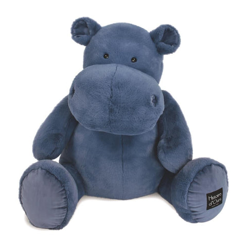 DOUDOU - Hippopotame, Bleu 85cm - Adorable Compagnon de Câlin 🦄💙