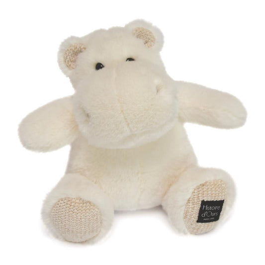 DOUDOU - Ivory Hippo Plush 25cm - Cuddly Friend for Little Ones 🦛💖