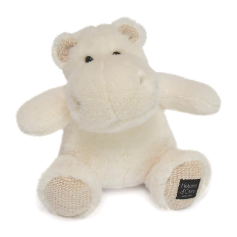 DOUDOU - Hippopotame, Ivoire 25cm - Adorable Compagnon en Peluche 🦛✨