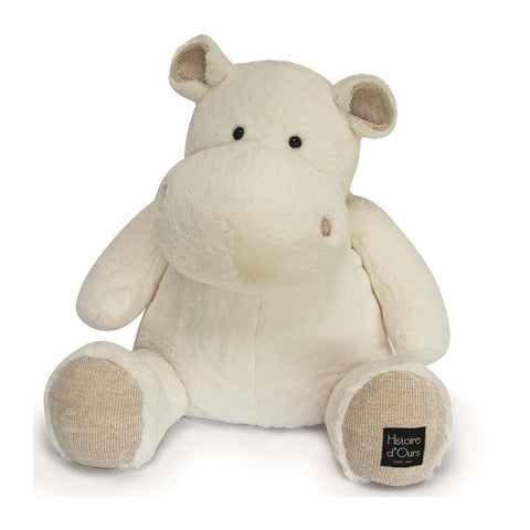 DOUDOU - Ivory Hippo Plush 85cm - Cozy Cuddle Buddy for Kids! 🦛💗