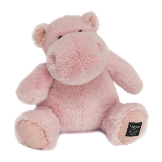 DOUDOU - Hipopótamo, Rosa 25cm - ¡Adorable Compañero para Abrazar para Niños! 🦛💖