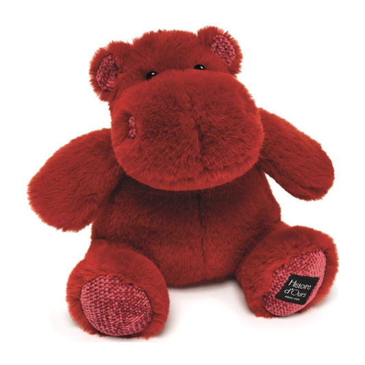 DOUDOU - Ippopotamo, rosso 25cm - Adorabile Peluche per Felicità Coccolosa 🦛❤️