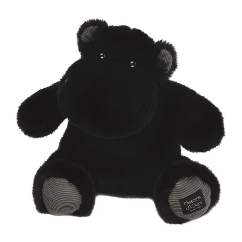 DOUDOU - Hipopótamo, Negro 25cm - ¡Abrígate con un estilo adorable! 🦛✨