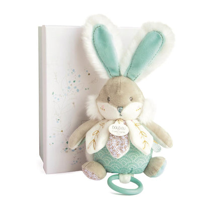 DOUDOU - Caja de Música Conejo, Almendra 20cm - Melodías Dulces y Tierna Belleza 🐰🎶✨