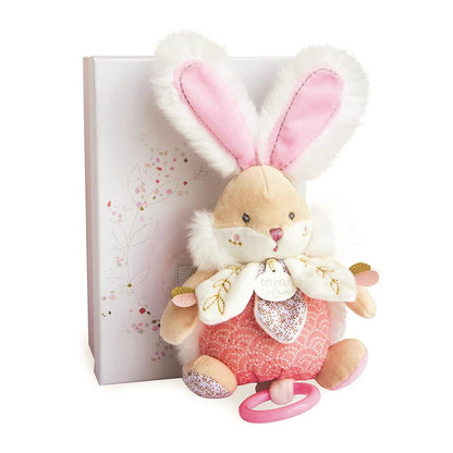 DOUDOU - Musikbox Hase, Rosa 20cm - Bezaubernde Melodien für Süße Träume 🐰🎶