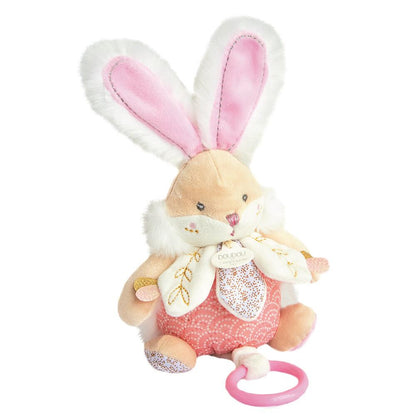 DOUDOU - Musikbox Hase, Rosa 20cm - Bezaubernde Melodien für Süße Träume 🐰🎶