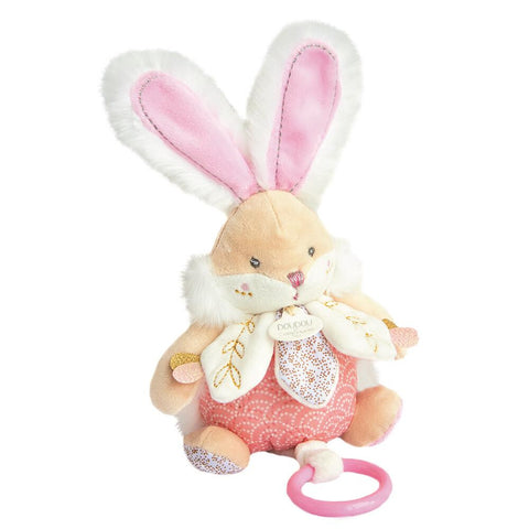 DOUDOU - Muzyczna Skarbonka Królik, Różowy 20cm - Czarujące Melodie na Słodkie Sny 🐰🎶