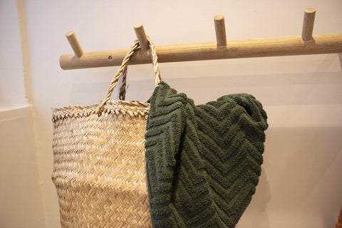 FILIBABBA - Ręcznik z kapturem Zigzag Ciemna Zieleń - Przytulny i Miękki 🌿🛁