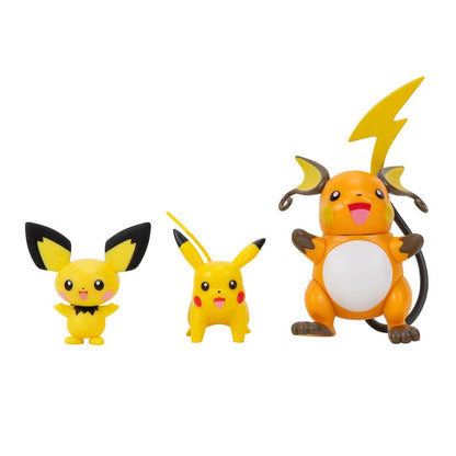 Jazwares - Pokémon Välj Evolution Multi-Pack Pichu, Pikachu, Raichu - Elektrifiera Din Samling! ⚡🌟✨