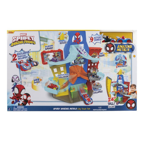 Jazwares - Set di Percorso della Città dei Metalli Amazing Spidey - Avventura Ultimativa! 🕷️🏙️