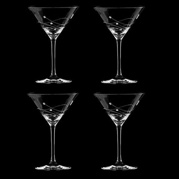 MATRIVO Clio Cocktail Glass with Swarovski Crystals - Set of 4 Pieces - AlpsDiscovery