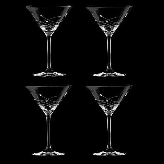 MATRIVO Clio Cocktail Glass with Swarovski Crystals - Set of 4 Pieces - AlpsDiscovery