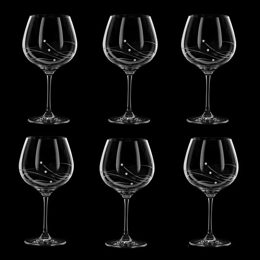 MATRIVO Clio Gin Glasses with Swarovski Crystals - Set of 6 Pieces - AlpsDiscovery