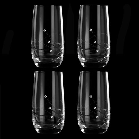 MATRIVO Clio Highball Glasses with Swarovski Crystals - Set of 4 Pieces - AlpsDiscovery