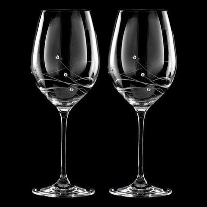 MATRIVO Clio Red Wine Glass with Swarovski Crystals - Set of 2 Pieces - AlpsDiscovery