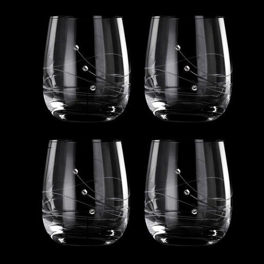 MATRIVO Clio Tumblers with Swarovski Crystals - Set of 4 Pieces - AlpsDiscovery