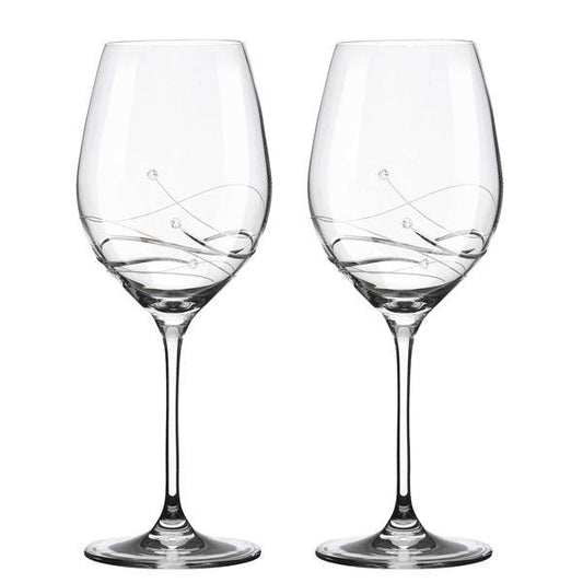 MATRIVO Clio White Wine Glass with Swarovski Crystals - Set of 2 Pieces - AlpsDiscovery