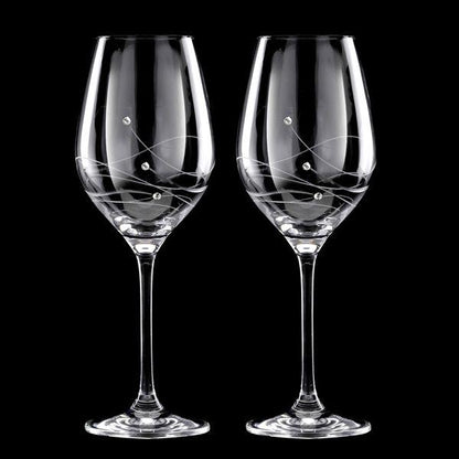 MATRIVO Clio White Wine Glass with Swarovski Crystals - Set of 2 Pieces - AlpsDiscovery