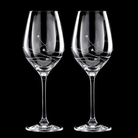 MATRIVO Clio White Wine Glass with Swarovski Crystals - Set of 2 Pieces - AlpsDiscovery