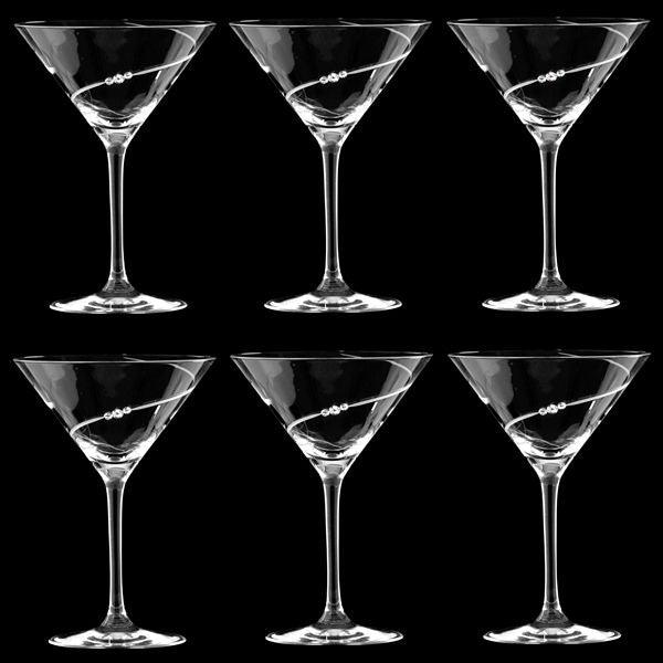 MATRIVO New Pen Cocktail Glasses with Swarovski Crystals - Set of 6 Pieces - AlpsDiscovery