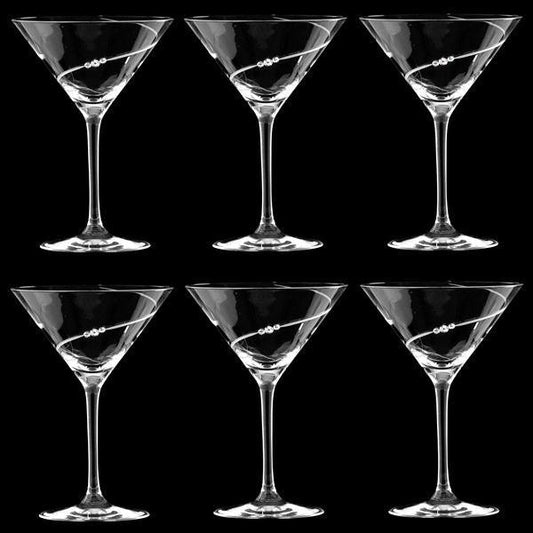 MATRIVO New Pen Cocktail Glasses with Swarovski Crystals - Set of 6 Pieces - AlpsDiscovery