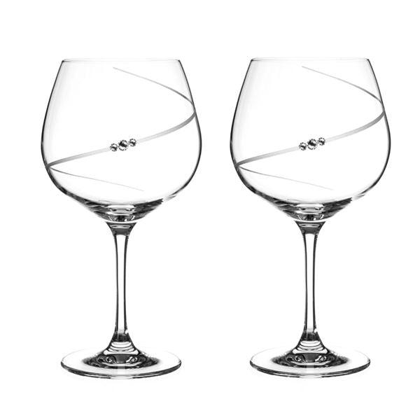 MATRIVO New Pen Gin Glass with Swarovski Crystals - Set of 2 Pieces - AlpsDiscovery