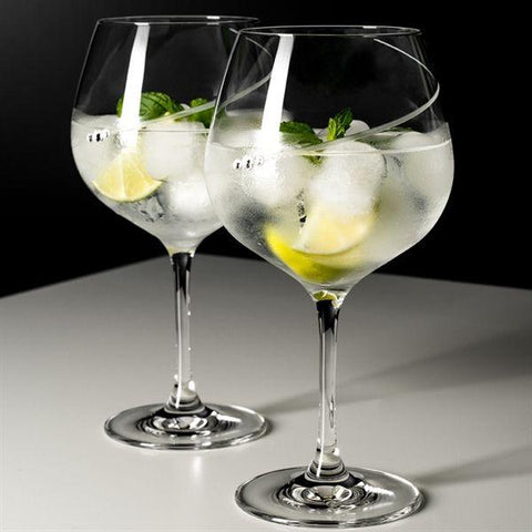 MATRIVO New Pen Gin Glass with Swarovski Crystals - Set of 2 Pieces - AlpsDiscovery