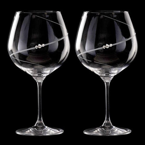 MATRIVO New Pen Gin Glass with Swarovski Crystals - Set of 2 Pieces - AlpsDiscovery