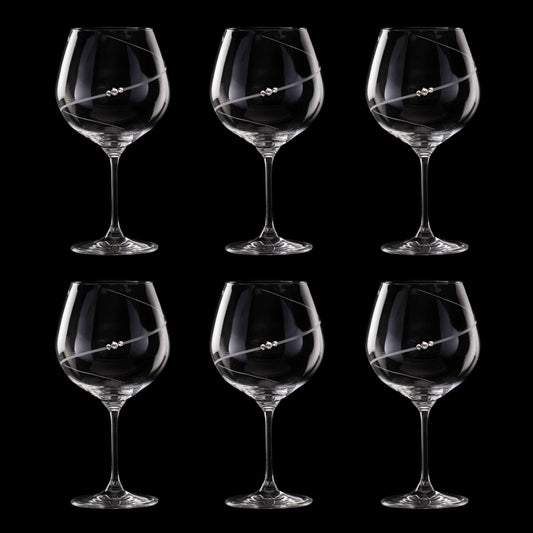 MATRIVO New Pen Gin Glass with Swarovski Crystals - Set of 6 Pieces - AlpsDiscovery